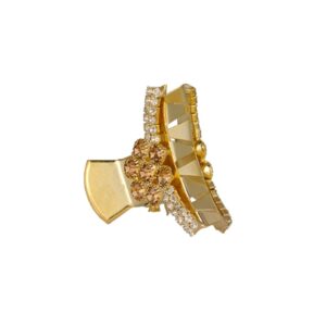 Gold Plated Metallic Rhinestones Studded Claw Clip for Women