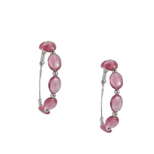 Gold plated Pink Hoop Earrings for women