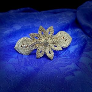 Gold Plated Rhinestones Embellished Hair Buckle Back Clip Hair Barrette for Women