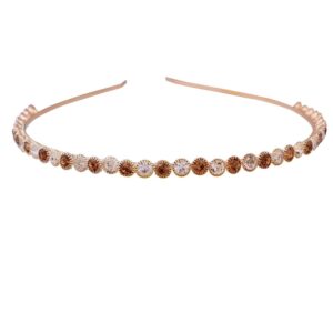 Gold Plated Rhinestones Studded Delicate Hair Band for Women