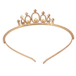 Gold Plated Rhinestones Studded Hair Band Tiara for Women and Girls
