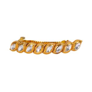 Gold Plated Rhinestones Studded Hair Barrette Buckle Clip for Women