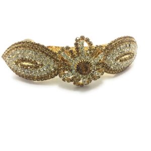 Gold Plated Rhinestones Studded Hair barrette Buckle Clip for Women