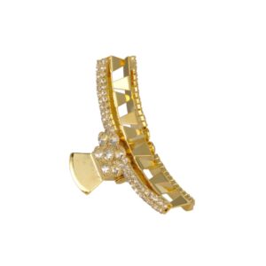Gold Plated Rhinestones Studded Hair Claw Clip for Women