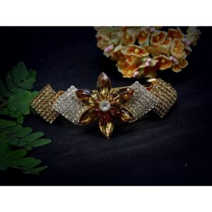 Gold Plated Studded Hair Barrette Buckle Clip for Women