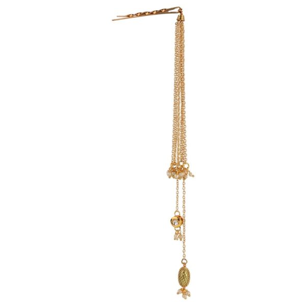 Gold Plated Stylish Bobby Pin with Chains for Women