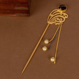 Gold Plated Swan Design Bun/Juda Hair Stick for Women