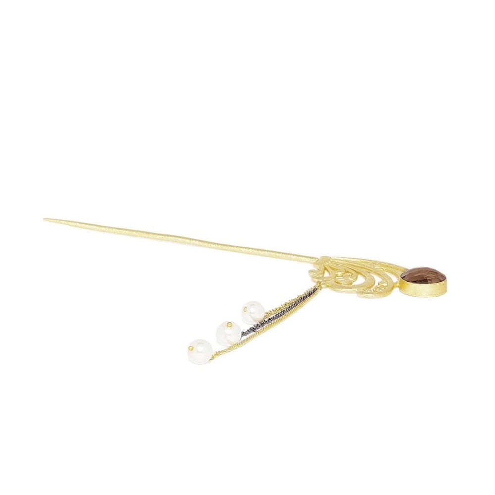 AccessHer Hairstick Embellished with [Earls and Champagne
