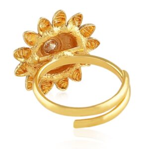 Gold Plated Traditional Floral Toe Rings for Women