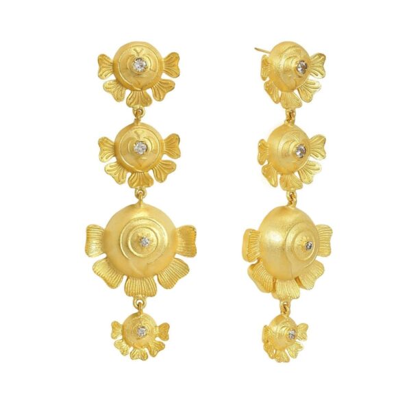 Gold Plated Traditional Kundan Dangler Earrings with