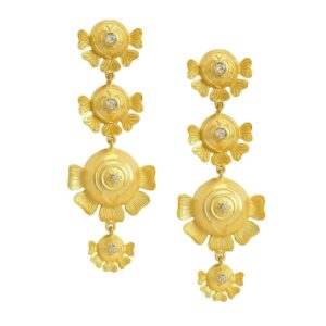 Gold Plated Traditional Kundan Dangler Earrings with Pearls