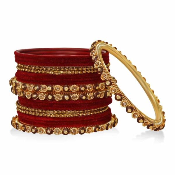 Gold Plated Rhinestone Bangles Delicate Gold Beads Bangles &