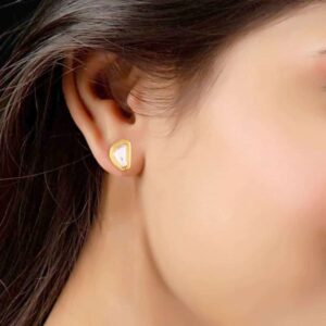 Gold Plated Vilandi Kundan Stud Earrings for Women