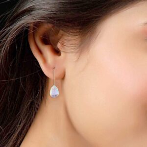 Gold Plated Rainbow Color Tear Drop Stone Studded Contemporary Indo-Western Earrings for Women and Girls