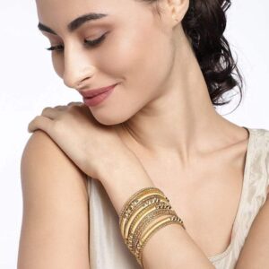 Gold Silk Thread Bangles Set of 12 for Women