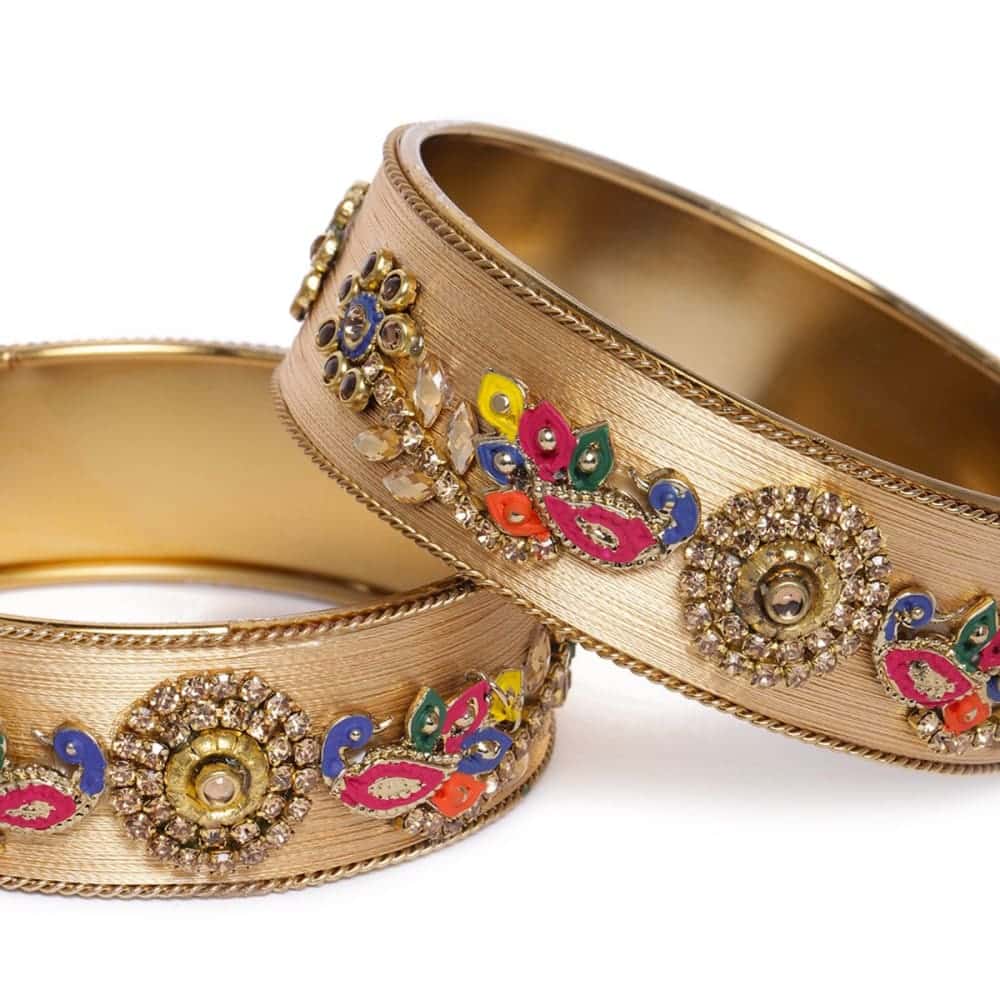 AccessHer Jewellery bridal traditional gold minakari bangles