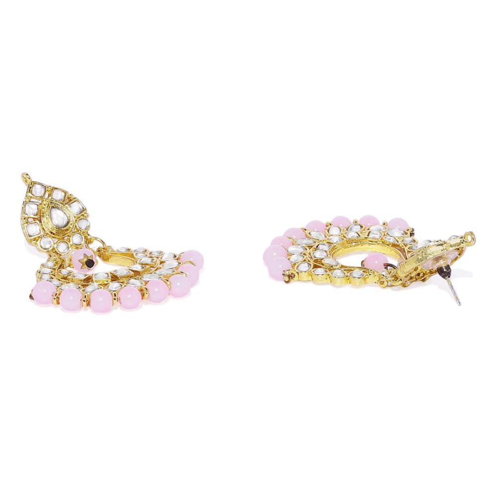 AccessHer Gold Toned Kundan and Pink Beads Choker Jewellery