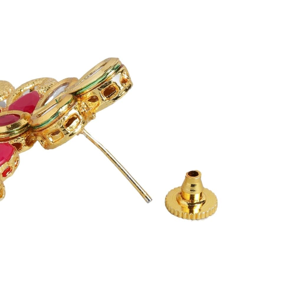 Gold toned Kundan and ruby choker Jewellery set -