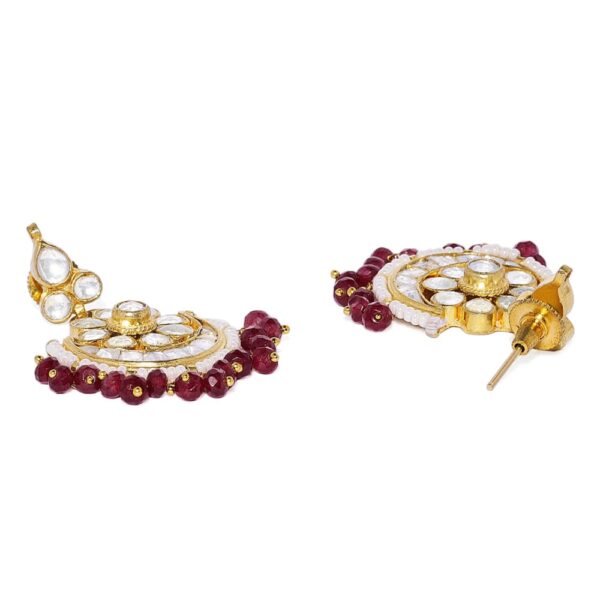 AccessHer Gold toned Ruby crystals and Handcrafted Jadau