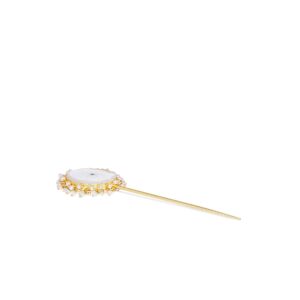Gold & White Agate Hair Bun/Juda Pin for Women
