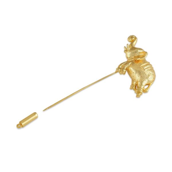 Golden Brass Unisex Lapel Pin/BR0518GC877G - Lapel Pins,For