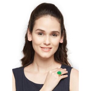 Green Druzy Stone Handcrafted Finger Ring for Women