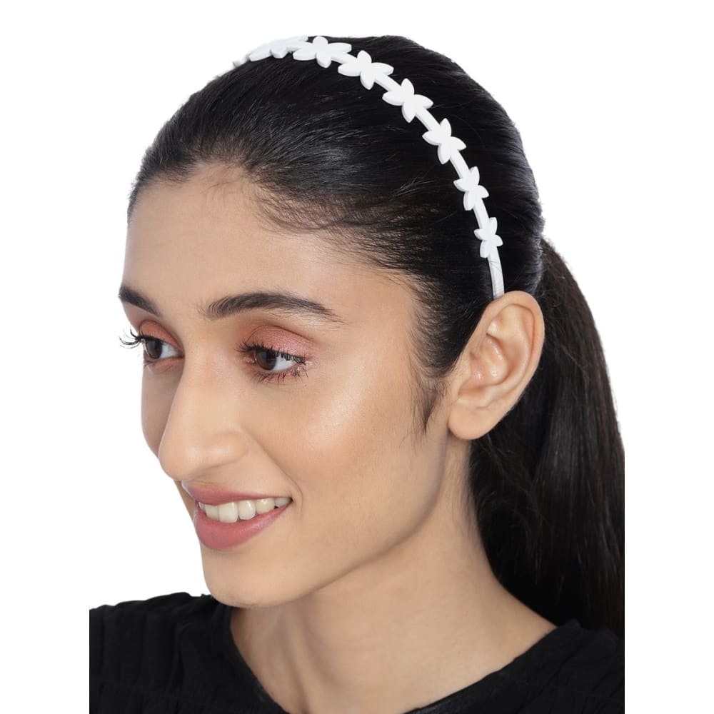 Handcrafted Floral Design Hairband- HB0221RR66W