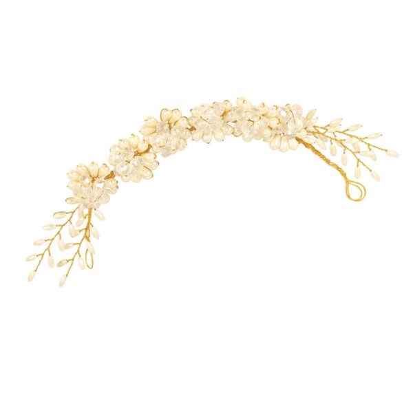 Handcrafted Gold Plated Crystal Beads and Pearls Floral