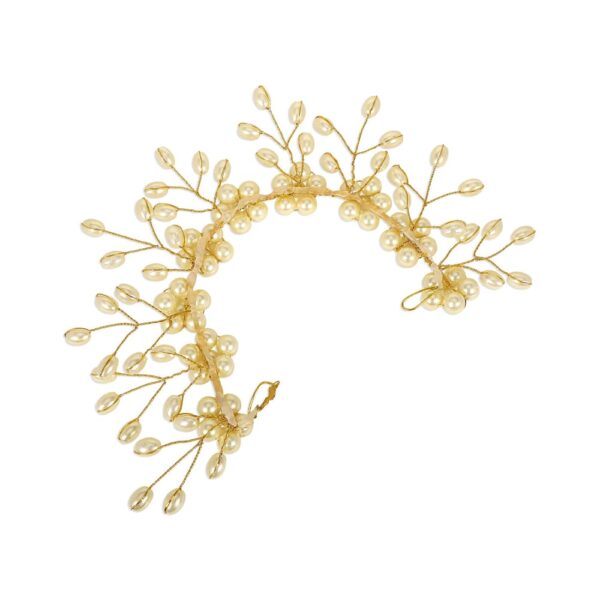 Handcrafted Gold Plated Pearls Floral Wedding Hair
