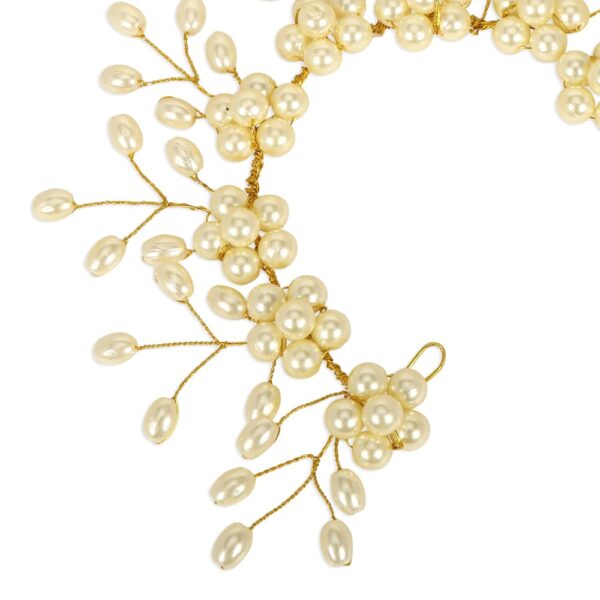 Handcrafted Gold Plated Pearls Floral Wedding Hair