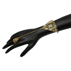 Handcrafted Matt Gold Contemporary, Fusion Filigree Ring Bracelet