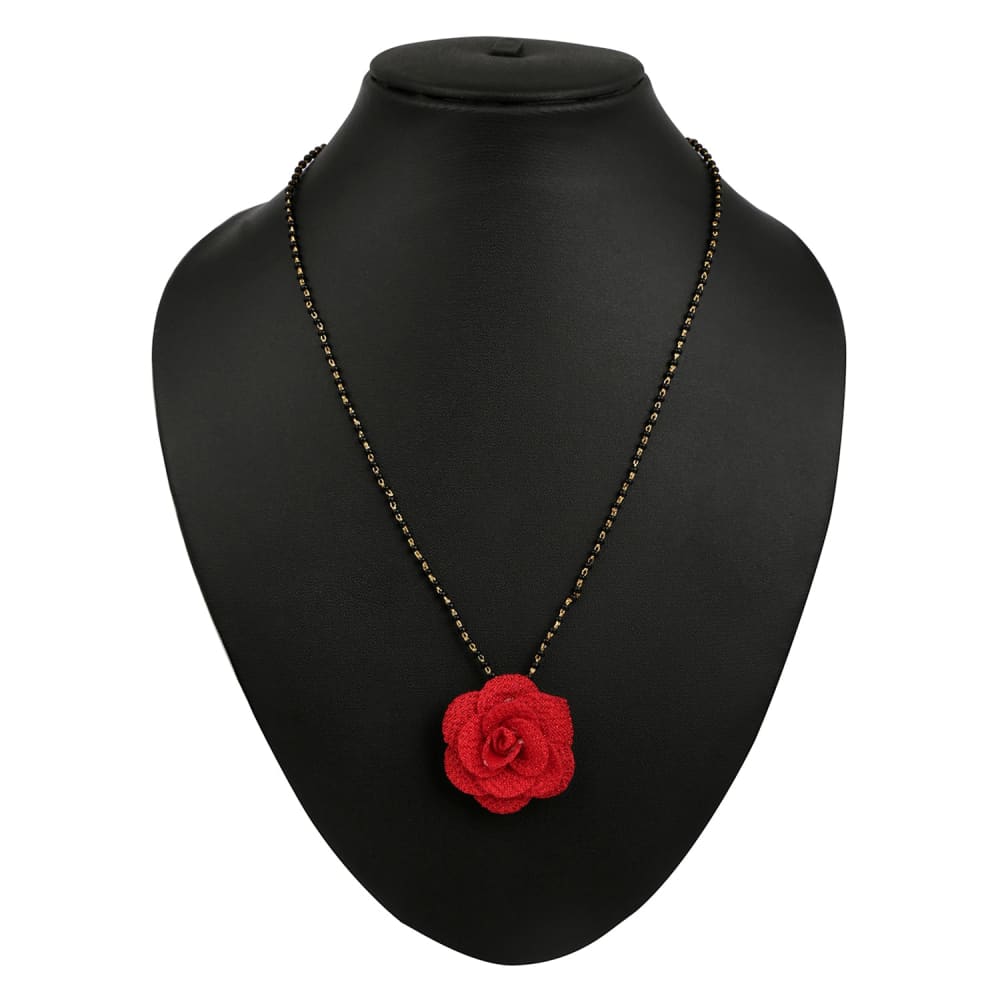 Handcrafted Red Rose Short mangalsutra-MS0818GC008GR