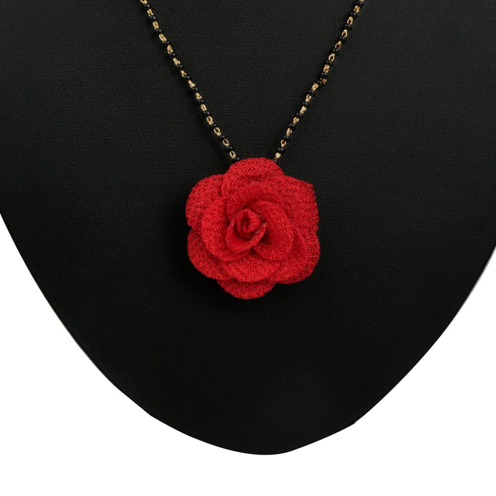 Handcrafted Red Rose Short mangalsutra-MS0818GC008GR