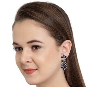 High Quality Oxidised Silver Stylish Alloy Dangle Earrings