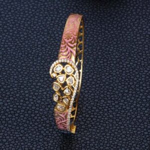 Kundan and Enamel Embellished Bracelet for Women