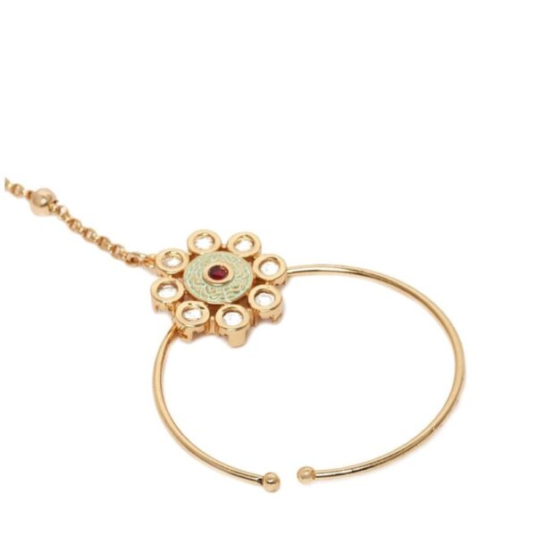 Accessher Gold plated Polki Nose ring For women And