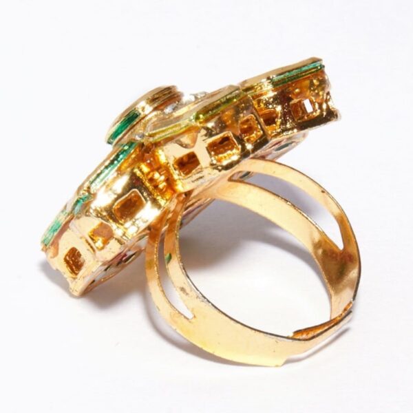 ACCESSHER Brass and Diamond Adjustable Ring for Women