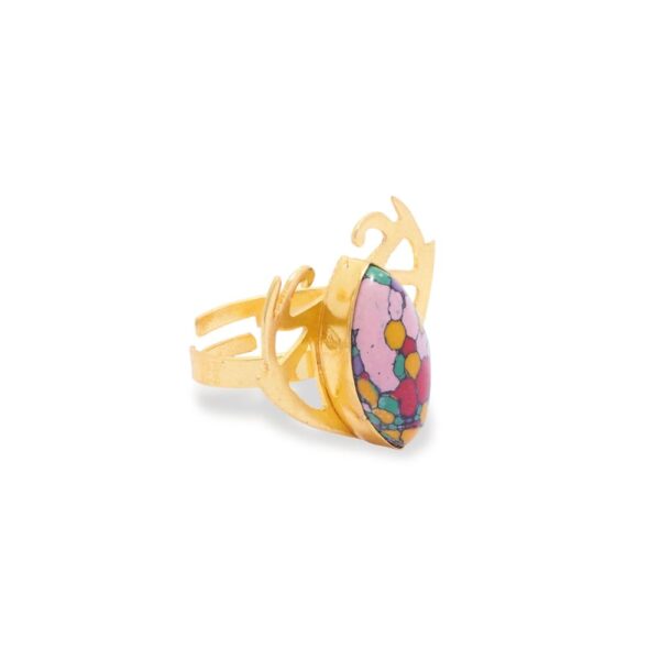 FR0918M79P6 -ACCESSHER Multicolored Agate Stone Finger Ring - access-her