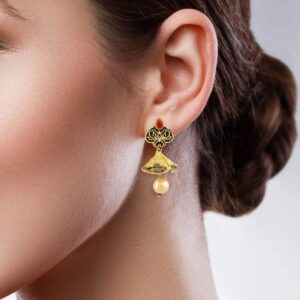 Matte Gold Antique Jhumki earrings