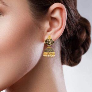 Matte Gold Antique Jhumki earrings