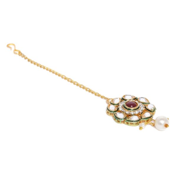 AccessHer Gold-Plated Kundan-Studded Handcrafted Maang Tika