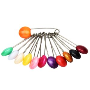 Multi Color Brass Pack of 12 Safety pins