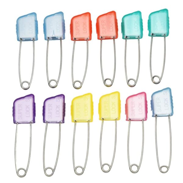 Multi Color Brass Pack of 12 Safety pins-BR0119SNYP72MS