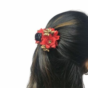 Multicolor Acrylic Floral Multicolor Claw Clips Pack of 3 for Women