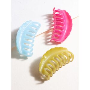 Multicolor Acrylic Material Claw Clip Hair Clutchers Pack of 3 for Women