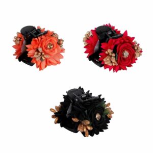 Multicolor Acrylic Material Hair Clutcher/Hair Claw Pack of 3 for Women