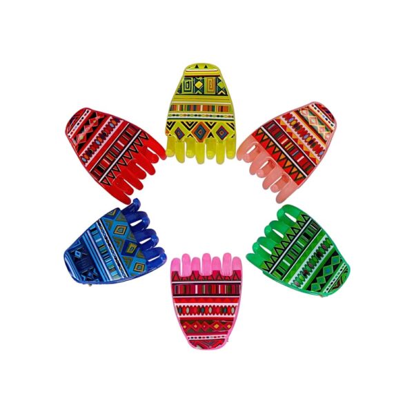 Accessher Multicolor Acrylic Material Stone Butterfly Clip