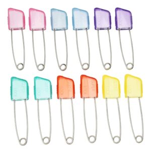 Multicolor Colorful Stainless Steel Safety Pins /Saree Pins Pack of 12 for Women