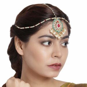 Multicolor Gold plated mathapatti For women DM1120MKP250GM