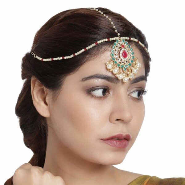 Accessher Gold plated mathapatti For women And